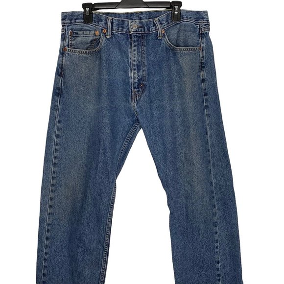 Vintage Levis 505 Jeans 1970s-80s Red Tab 38x32 Medium Wash Men's - Picture 3 of 12